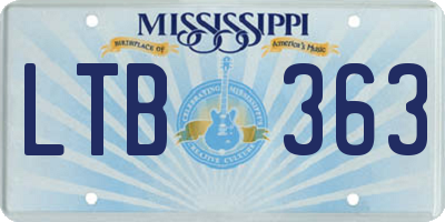 MS license plate LTB363