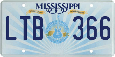 MS license plate LTB366