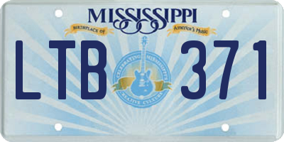 MS license plate LTB371
