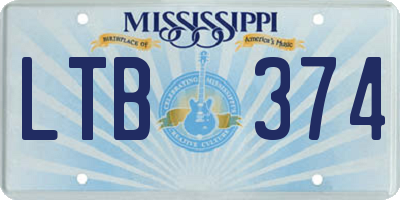 MS license plate LTB374