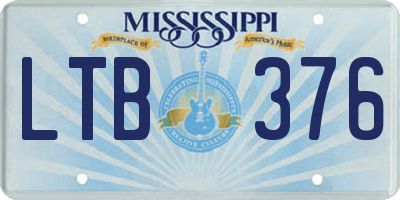 MS license plate LTB376