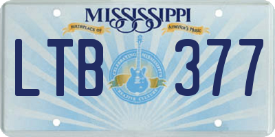 MS license plate LTB377