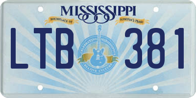 MS license plate LTB381