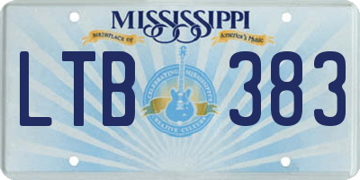 MS license plate LTB383