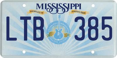 MS license plate LTB385