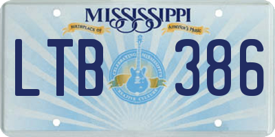 MS license plate LTB386