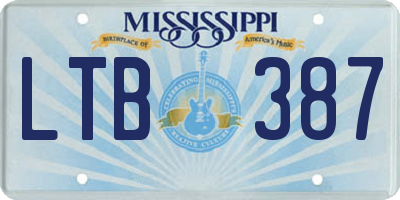 MS license plate LTB387