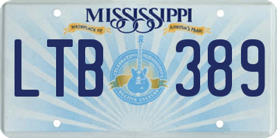 MS license plate LTB389