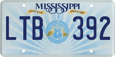 MS license plate LTB392