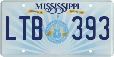 MS license plate LTB393
