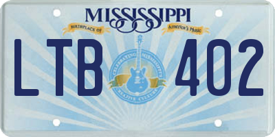 MS license plate LTB402