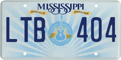 MS license plate LTB404