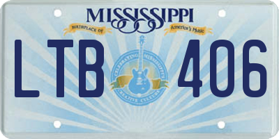 MS license plate LTB406