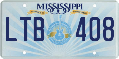 MS license plate LTB408