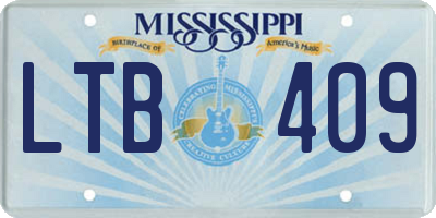 MS license plate LTB409
