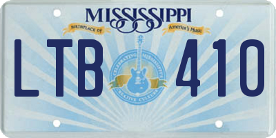 MS license plate LTB410