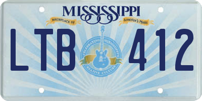 MS license plate LTB412