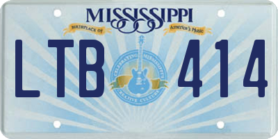 MS license plate LTB414