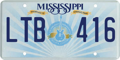 MS license plate LTB416