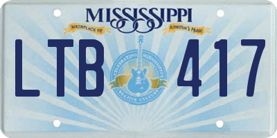 MS license plate LTB417