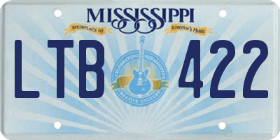 MS license plate LTB422