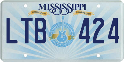 MS license plate LTB424