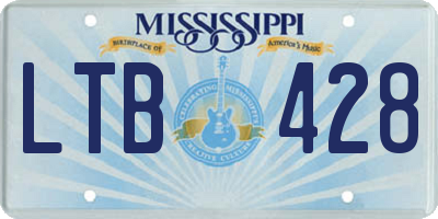 MS license plate LTB428