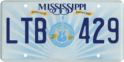 MS license plate LTB429
