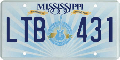 MS license plate LTB431
