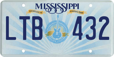 MS license plate LTB432