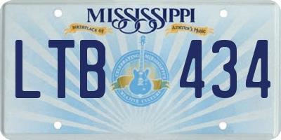 MS license plate LTB434