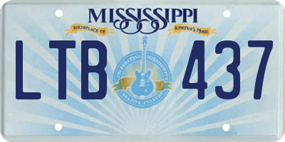 MS license plate LTB437