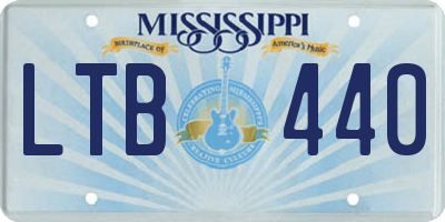 MS license plate LTB440
