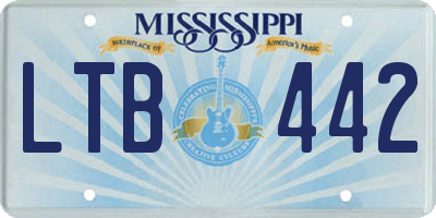 MS license plate LTB442