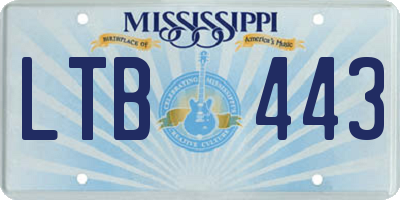 MS license plate LTB443