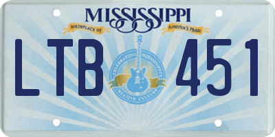 MS license plate LTB451