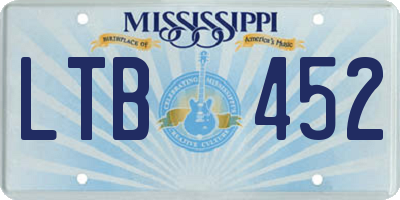 MS license plate LTB452