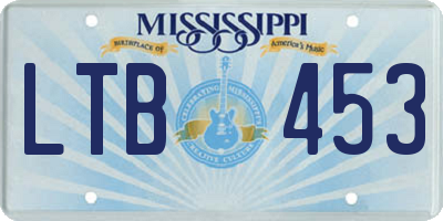 MS license plate LTB453