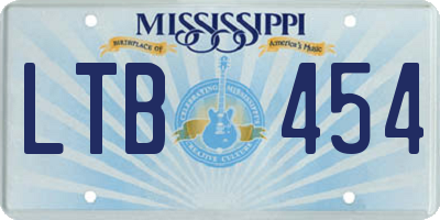 MS license plate LTB454