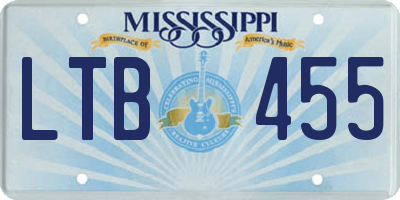 MS license plate LTB455