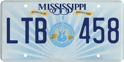 MS license plate LTB458