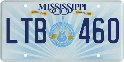 MS license plate LTB460