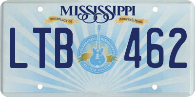 MS license plate LTB462