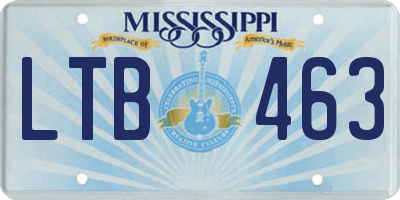MS license plate LTB463