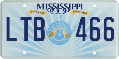 MS license plate LTB466