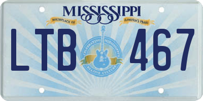 MS license plate LTB467