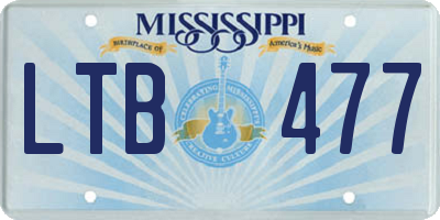 MS license plate LTB477