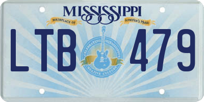 MS license plate LTB479