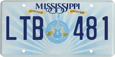 MS license plate LTB481