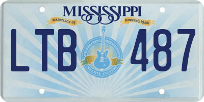 MS license plate LTB487